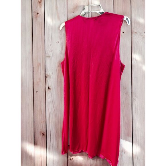 Vanity Fair Women' Nylon Sleeveless Nightgown Lacy V-Neck Red - Picture 2 of 6